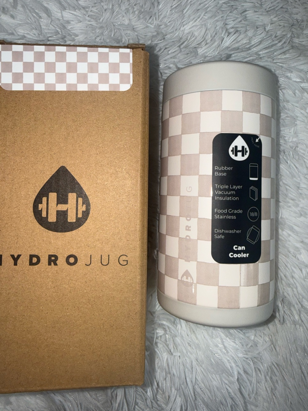 HydroJug sandstone  Can Cooler 16 oz - Pink & White